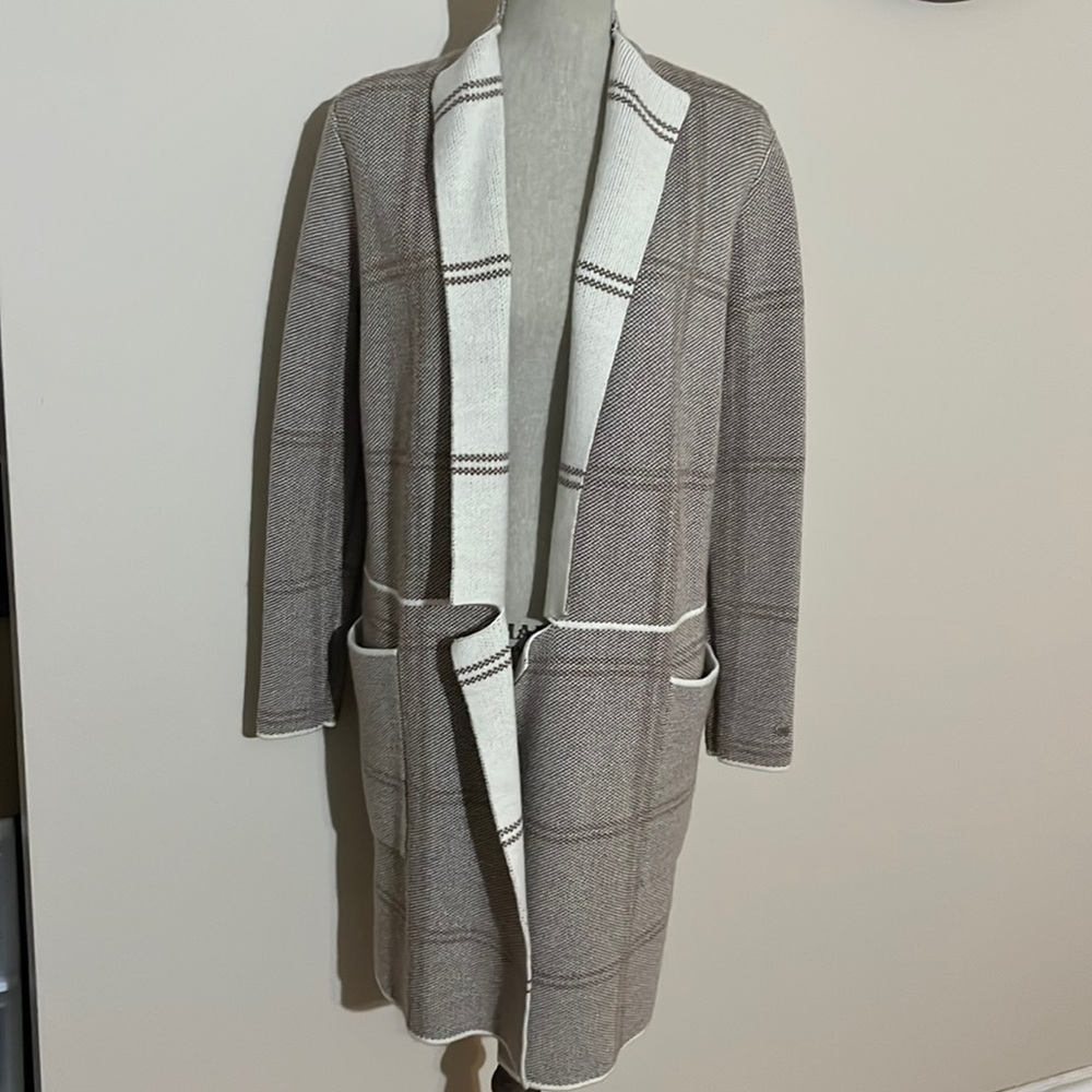 Soia &Kyo Annabella style wool blend long coatigan cardigan S in beige